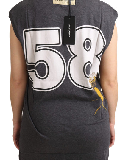 Dolce & Gabbana Gray Cotton L' Amore Top Tank T-shirt