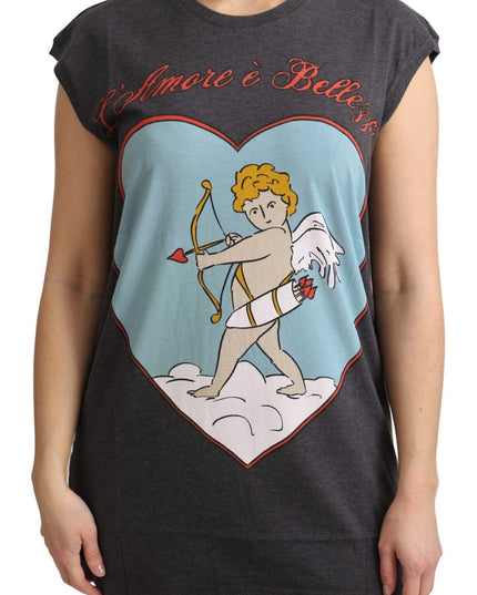 Dolce & Gabbana Gray Cotton L' Amore Top Tank T-shirt