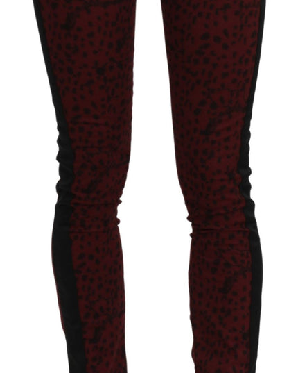 Costume National Dark Red Mid Waist Slim Fit Cotton Jeans