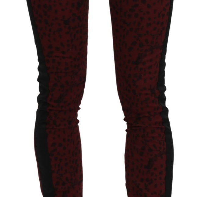Costume National Dark Red Mid Waist Slim Fit Cotton Jeans