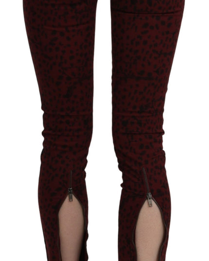 Costume National Dark Red Mid Waist Slim Fit Cotton Jeans