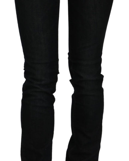 Costume National Black Mid Waist Skinny Denim Cotton Jeans