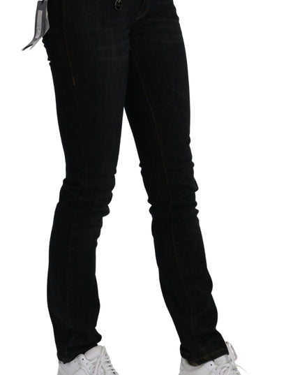 Costume National Black Mid Waist Skinny Denim Cotton Jeans