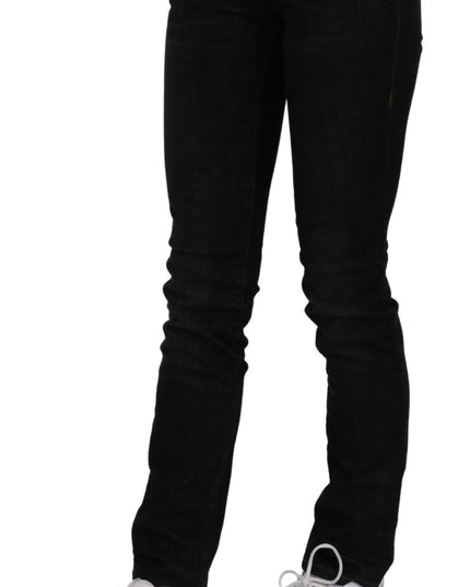 Costume National Black Mid Waist Skinny Denim Cotton Jeans