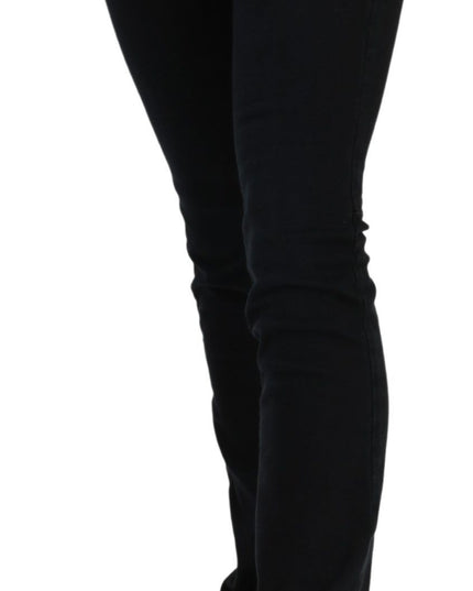 Costume National Black Low Waist Skinny Denim Cotton Jeans