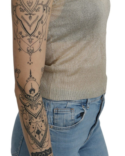 BYBLOS Beige Sleeveless Spaghetti Strap Tank See Through Top