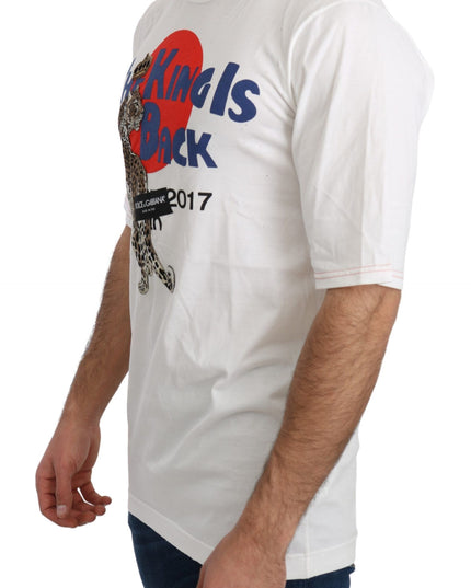 Dolce & Gabbana White Leopard Royal Top T-shirt