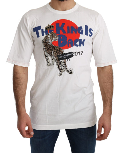 Dolce & Gabbana White Leopard Royal Top T-shirt