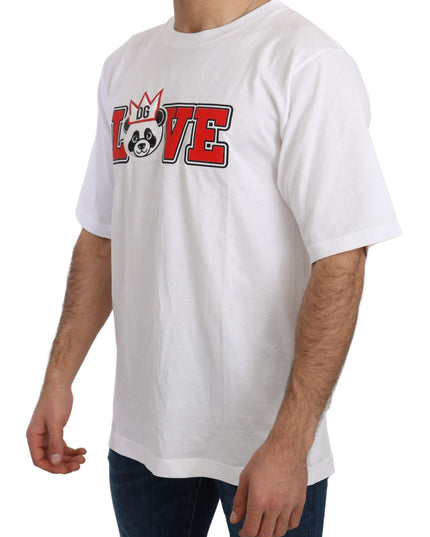 Dolce & Gabbana White Love Panda Print Top T-shirt