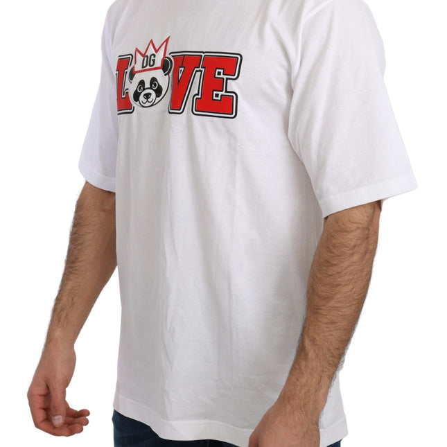 Dolce & Gabbana White Love Panda Print Top T-shirt