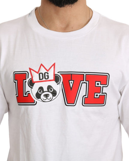 Dolce & Gabbana White Love Panda Print Top T-shirt