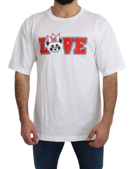 Dolce & Gabbana White Love Panda Print Top T-shirt