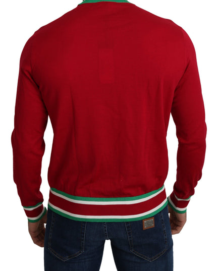 Dolce & Gabbana Red Wool Silk Pig of the Year Sweater