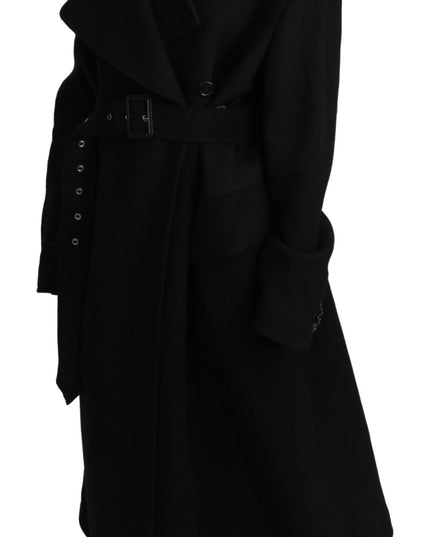 Dolce & Gabbana Virgin Wool Black Blazer Trenchcoat Jacket
