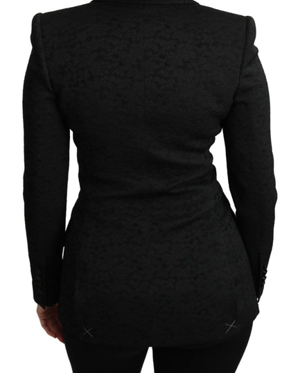 Dolce & Gabbana Black Brocade Single Breasted Blazer Jacket