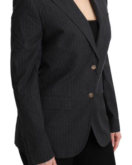 Dolce & Gabbana Gray Single Breasted Blazer Cotton Jacket