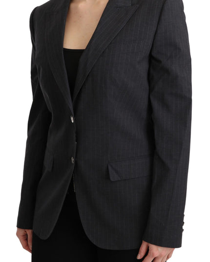 Dolce & Gabbana Gray Single Breasted Blazer Cotton Jacket