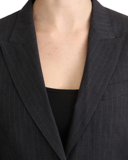 Dolce & Gabbana Gray Single Breasted Blazer Cotton Jacket