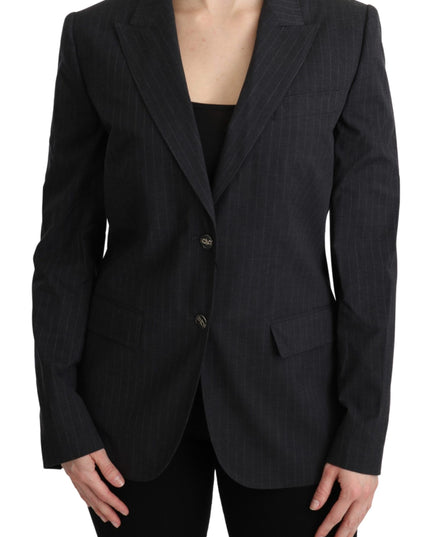 Dolce & Gabbana Gray Single Breasted Blazer Cotton Jacket