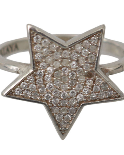 Nialaya Silver Womens Clear CZ Star 925 Ring