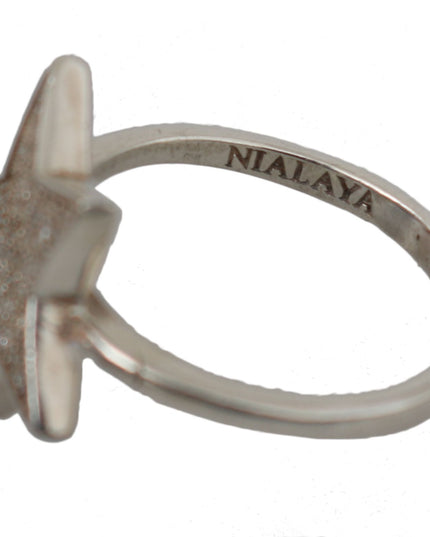 Nialaya Silver Womens Clear CZ Star 925 Ring
