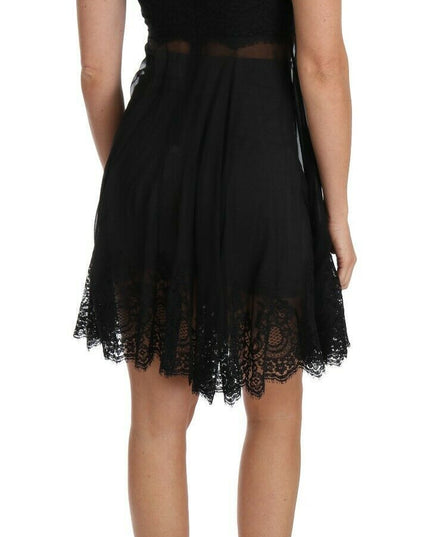 Dolce & Gabbana Black Silk Lace Dress Chemise Lingerie