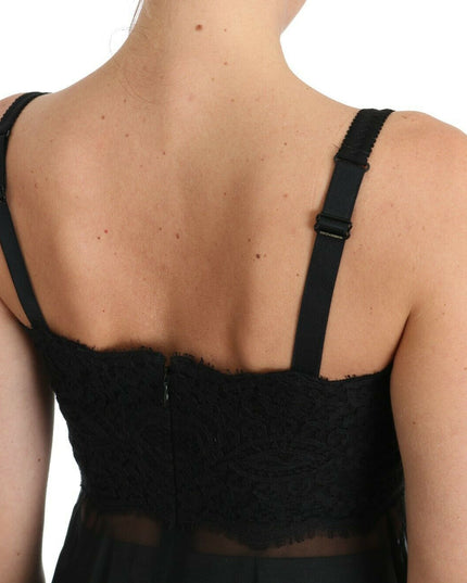Dolce & Gabbana Black Silk Lace Dress Chemise Lingerie