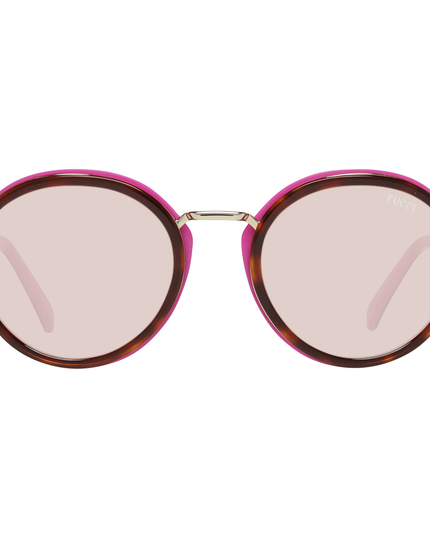 Emilio Pucci Brown Metal & Plastic Sunglasses