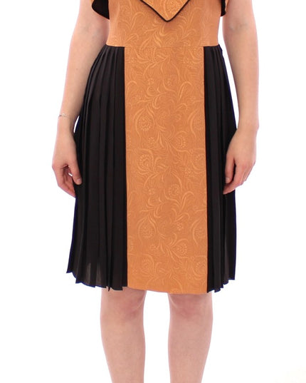 FILOS Black Bronze Silk Sleeveless Above Sheath Dress