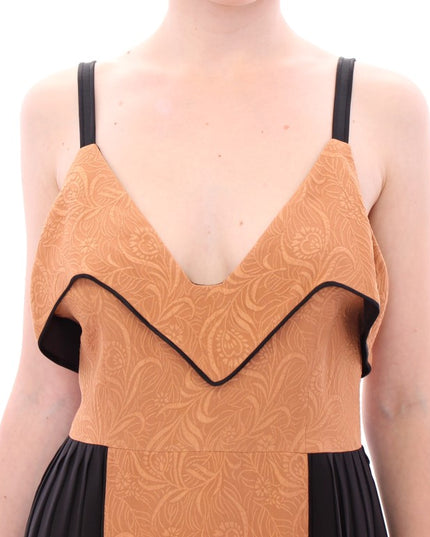 FILOS Black Bronze Silk Sleeveless Above Sheath Dress