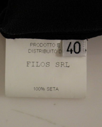 FILOS Black Bronze Silk Sleeveless Above Sheath Dress