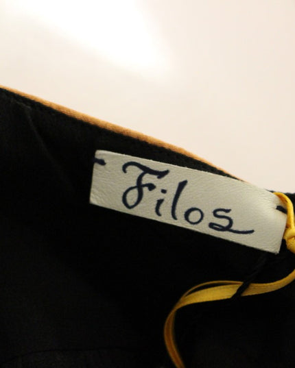 FILOS Black Bronze Silk Sleeveless Above Sheath Dress