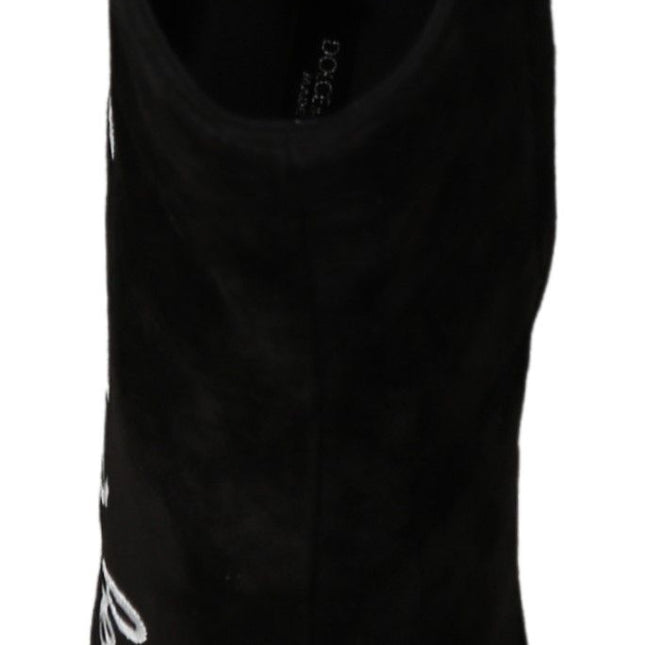 Dolce & Gabbana Black Suede L'Amore E'Bellezza Boots Shoes