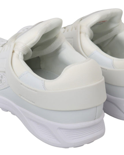 Philipp Plein White Polyester Casual Sneakers Shoes