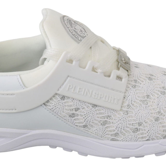 Philipp Plein White Polyester Casual Sneakers Shoes