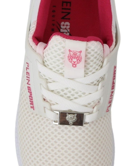 Philipp Plein White Pink Polyester Becky Sneakers Shoes