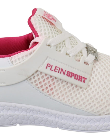 Philipp Plein White Pink Polyester Becky Sneakers Shoes