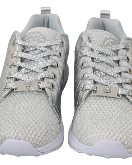 Philipp Plein Gisella Silver Polyester Sneakers Shoes