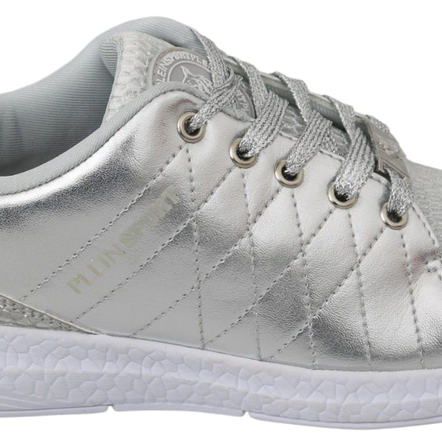 Philipp Plein Gisella Silver Polyester Sneakers Shoes