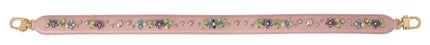 Dolce & Gabbana Pink Leather Crystal Stud Accessory Shoulder Strap