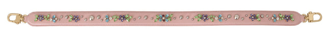 Dolce & Gabbana Pink Leather Crystal Stud Accessory Shoulder Strap