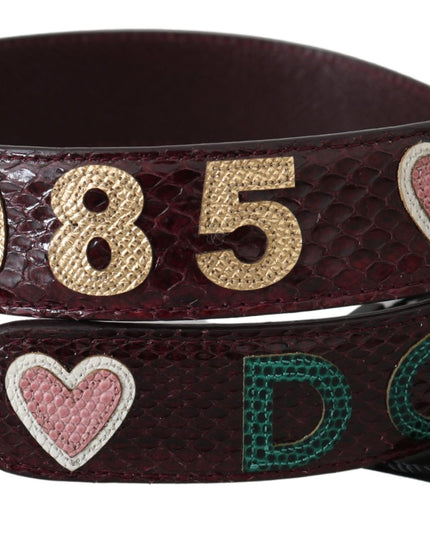 Dolce & Gabbana Bordeaux Exotic Skin Leather Belt Shoulder Strap