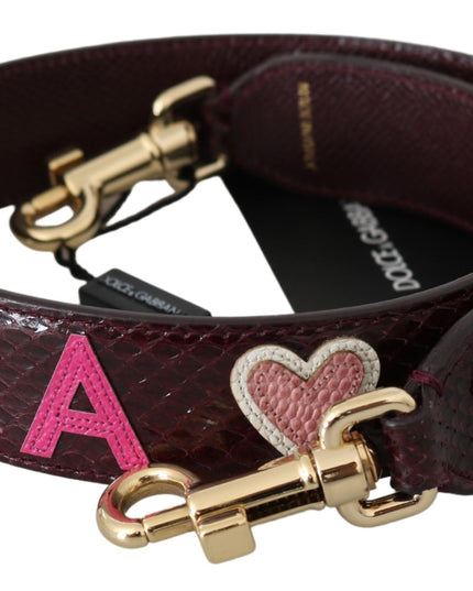 Dolce & Gabbana Bordeaux Exotic Skin Leather Belt Shoulder Strap
