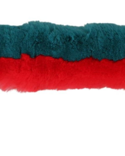 Dolce & Gabbana Red Blue Rabbit Fur Leather Shoulder Strap