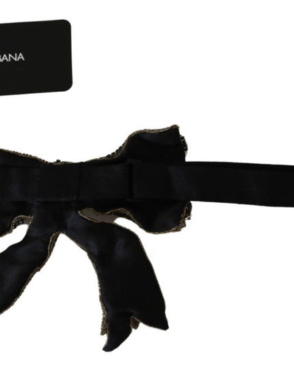 Dolce & Gabbana Gold Crystal Beaded Sequined 100% Silk Catwalk Necklace