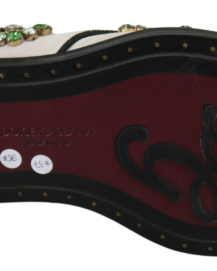 Dolce & Gabbana White Suede Crystal Dress Broque Shoes