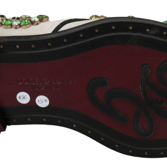 Dolce & Gabbana White Suede Crystal Dress Broque Shoes