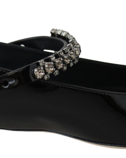 Jimmy Choo Elegant Black Patent Flats with Crystal Accent