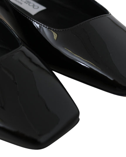 Jimmy Choo Elegant Black Patent Flats with Crystal Accent