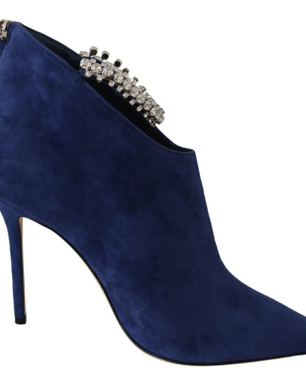 Jimmy Choo Pop Blue Crystal-Strap Heeled Boots